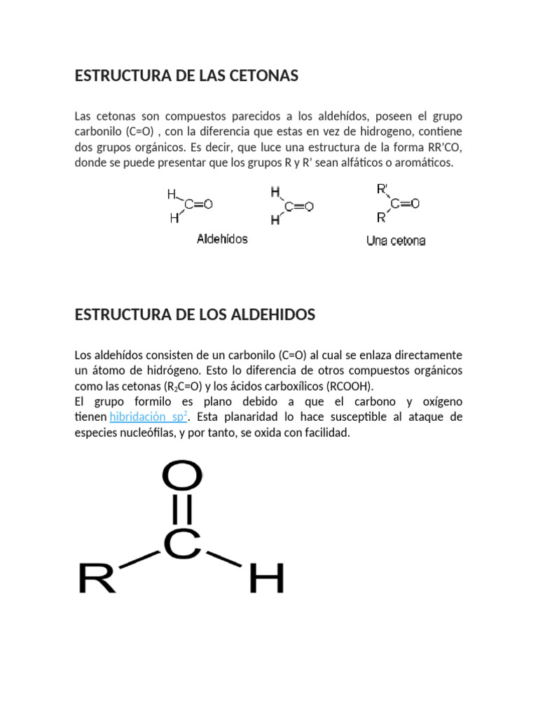 Estructura de Aldehídos y Cetonas | PDF