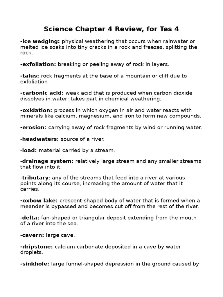 General Review Science Chapter 4 | PDF | Glacier | Erosion