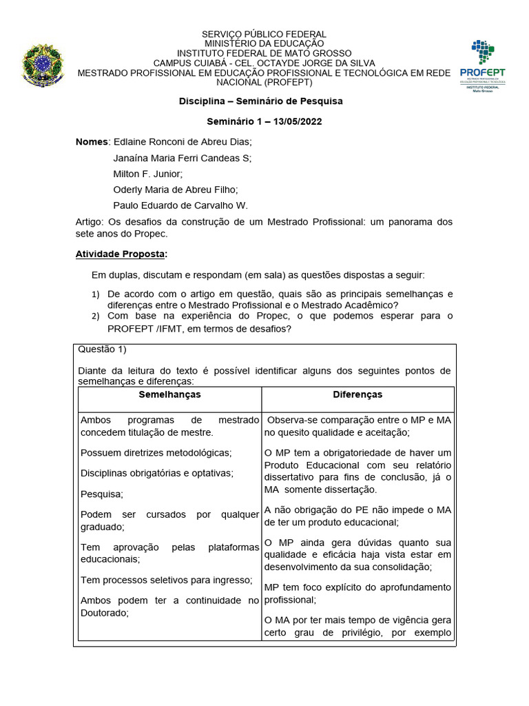 Seminário - Texto Propec 13-05 | PDF | Mestrado | Desenvolvimento ...