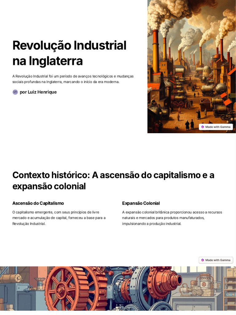 Revolução Industrial na Inglaterra: Impactos e Mudanças | PDF ...