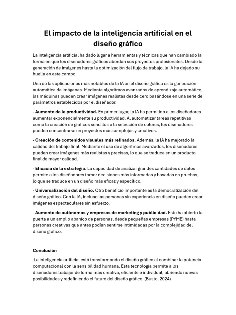 El Impacto de La Inteligencia Artificial en El Diseño Gráfic1 | PDF