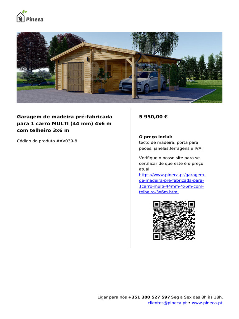 Garagem-de-madeira-pre-fabricada-para-1-carro-MULTI-44-mm-4x6-m-com ...