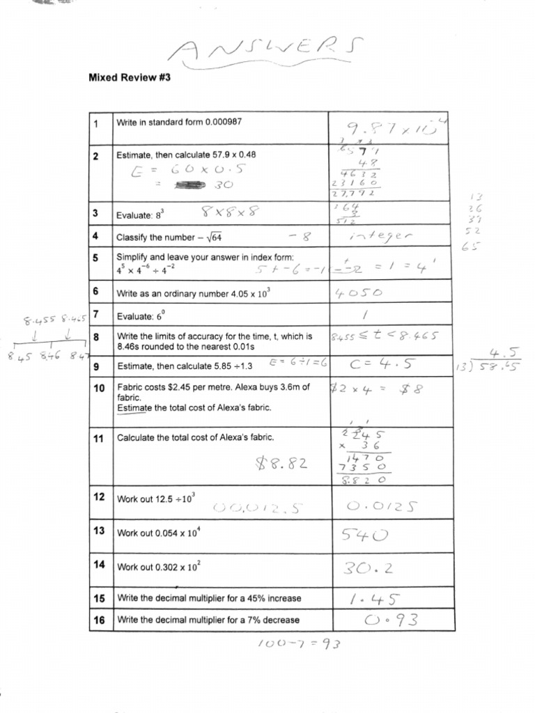 Worksheet 3 Answers | PDF