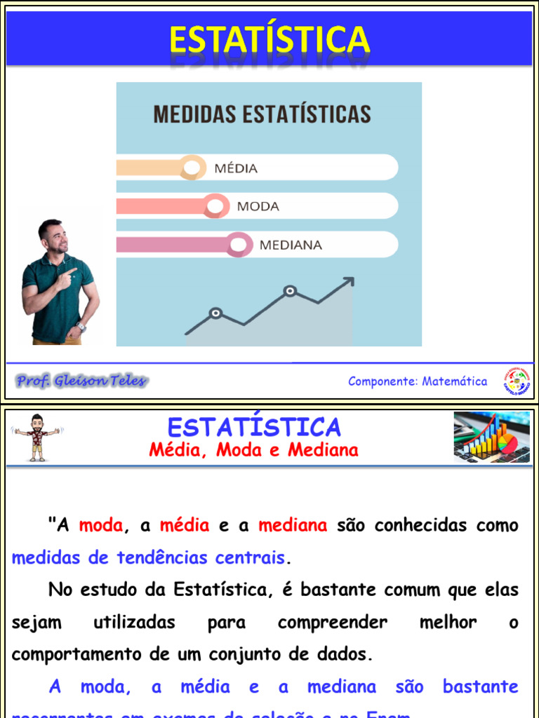 Média, Moda e Mediana em Estatística | PDF | Média | Aritmética