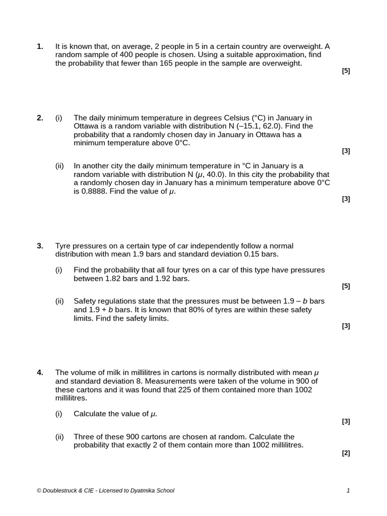 Normal Distribution Probability Analysis | PDF | Normal Distribution ...