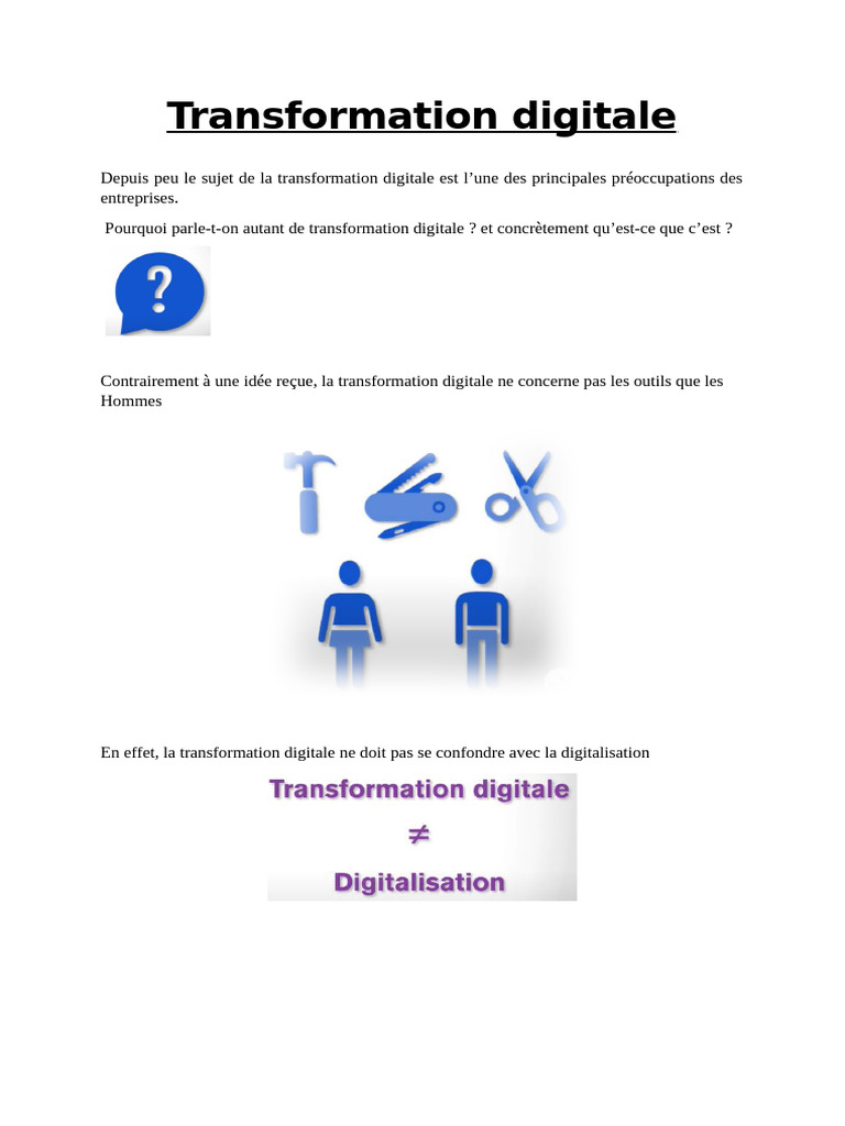 Différence entre digitalisation et transformation | PDF | Business ...