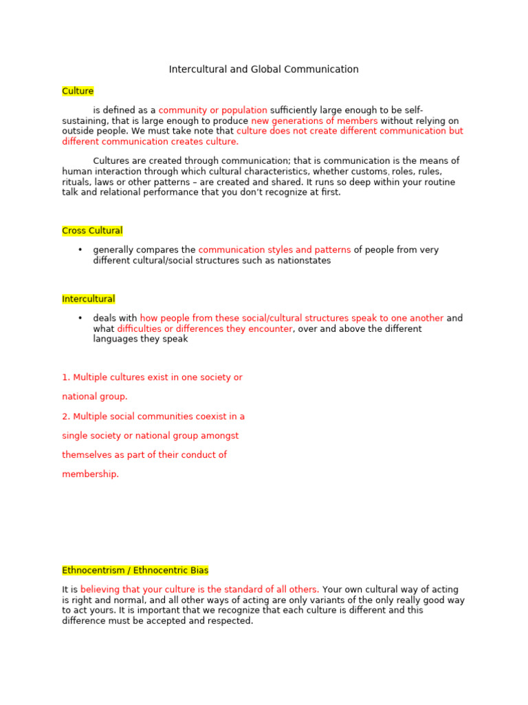 Intercultural and Global Communication-Gned05 | PDF | Cross Cultural ...
