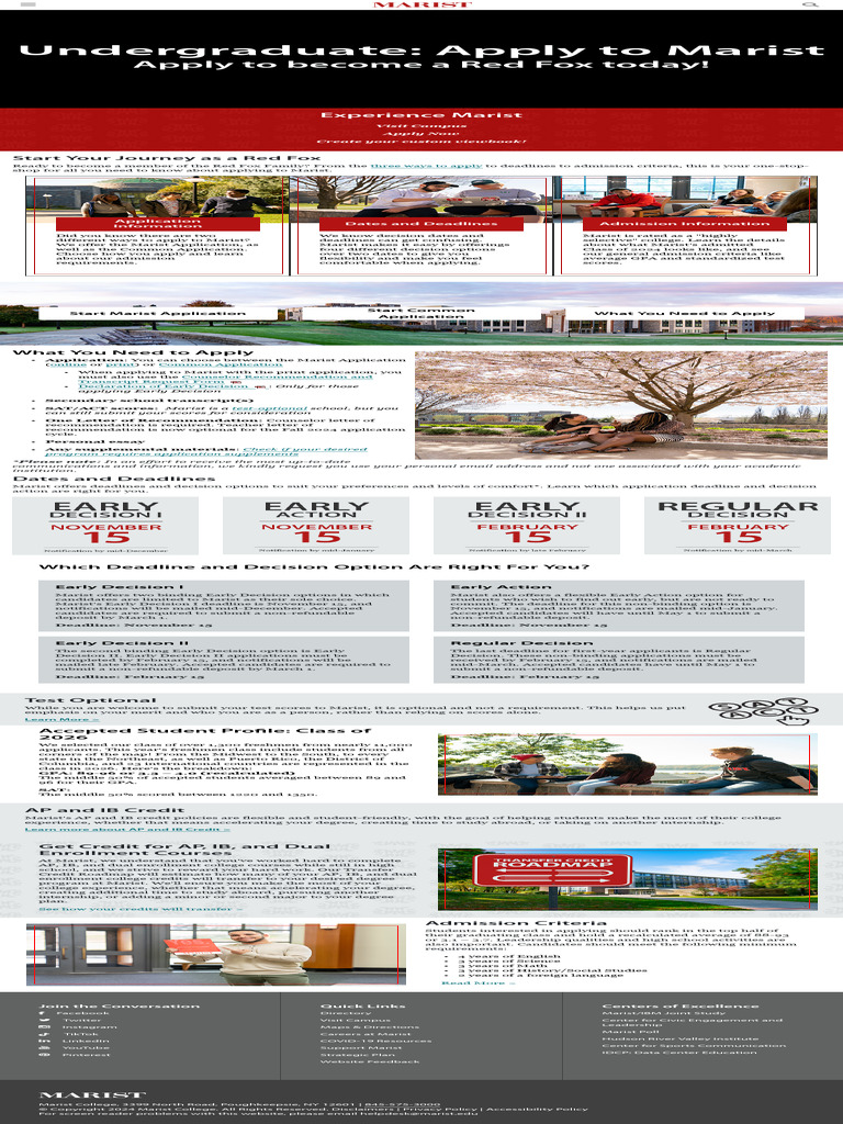 Marist College Admissions Overview 2024 | PDF | University And College ...
