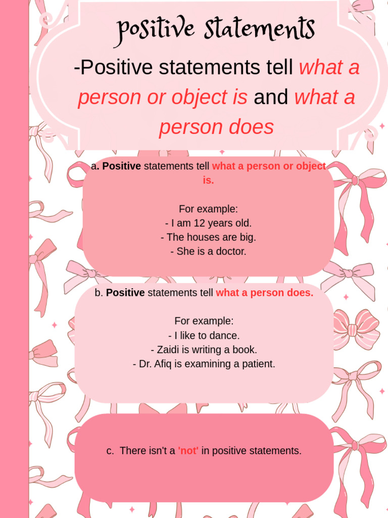Understanding Positive and Negative Statements | PDF