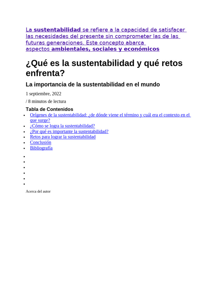 Sustentabilidad y Desarrollo Sustentable | PDF | Sustentabilidad ...