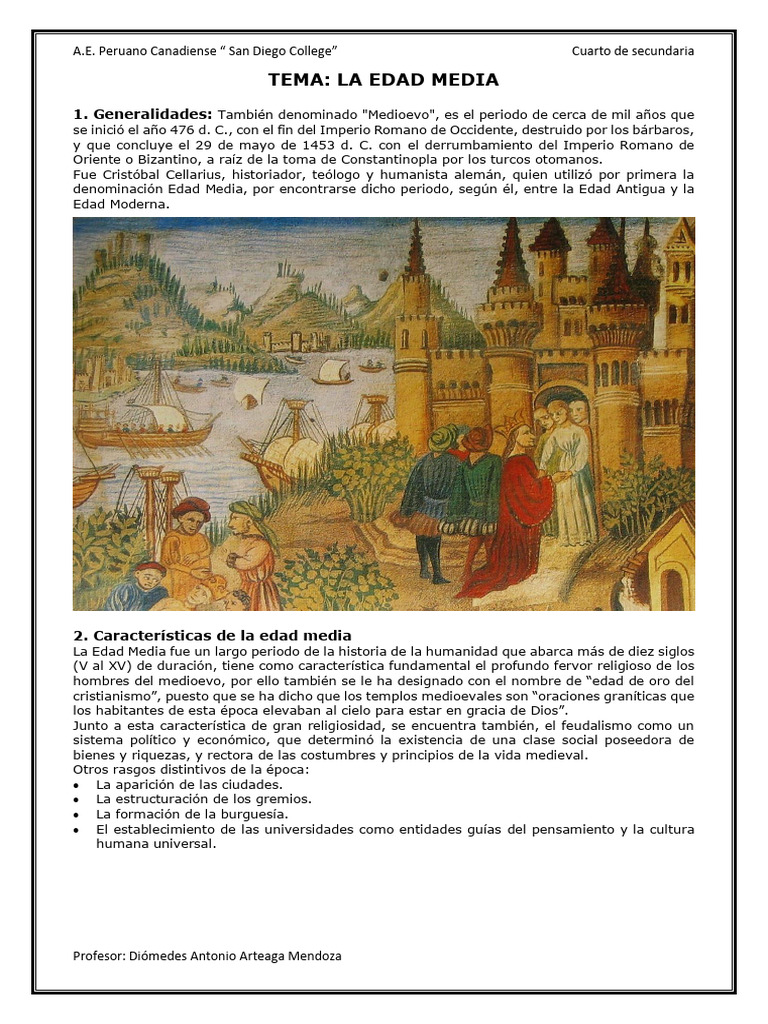 1. La Edad Media | PDF | Edades medias | imperio Bizantino