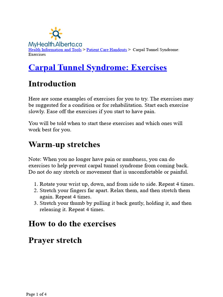 Carpal Tunnel Syndrome Exerc…