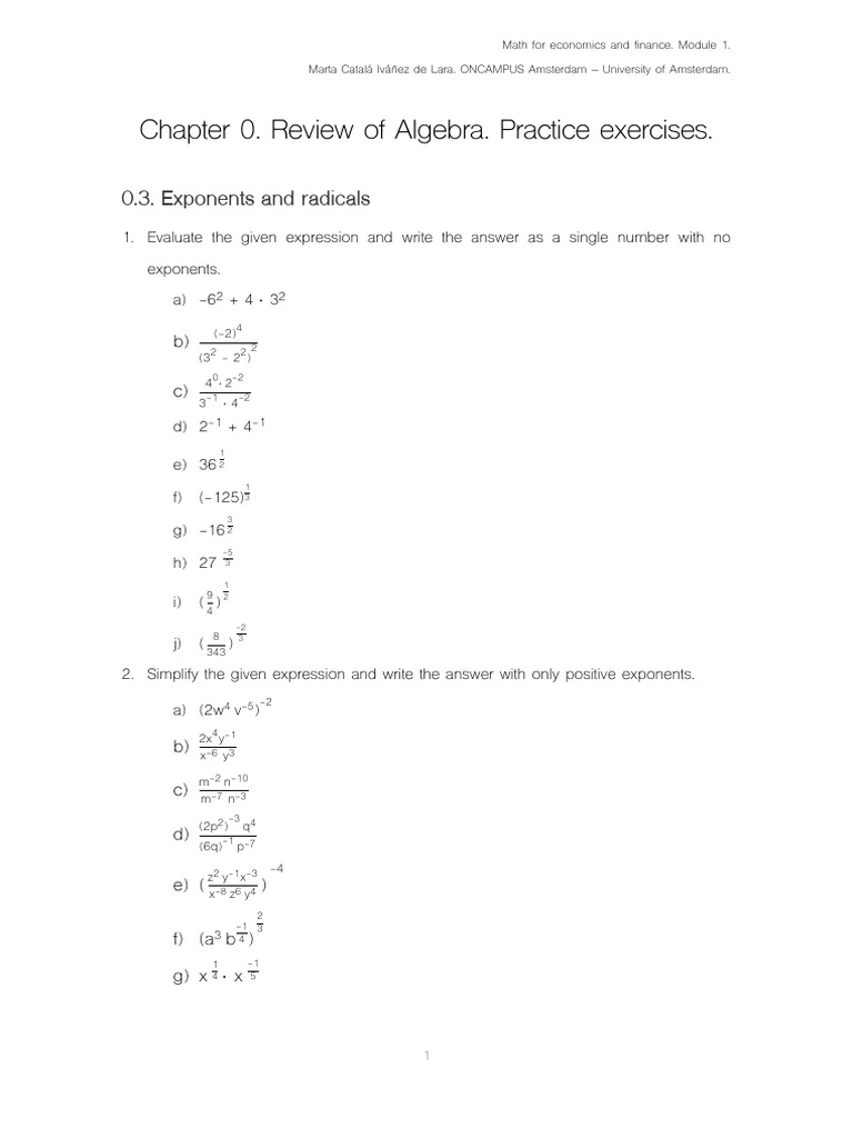 M1+-+AHM+-+Chapter+0+-+review+exercises | PDF | Arithmetic ...
