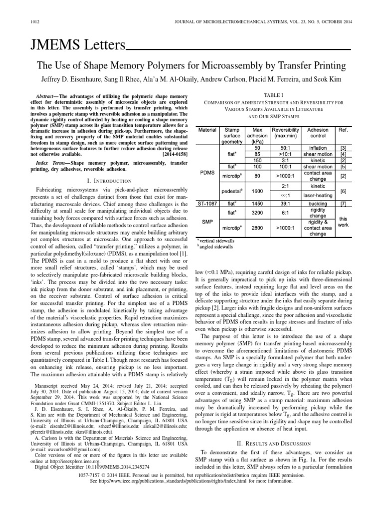 2014-The Use of Shape Memory Polymers For Microassembly by Transfer ...