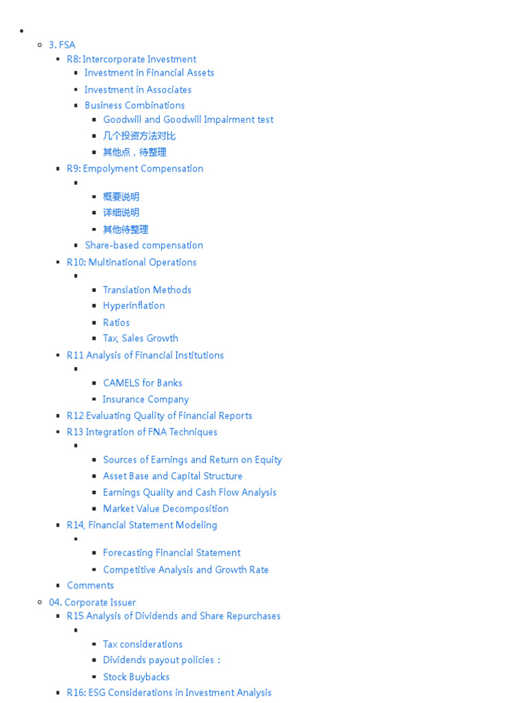 CFA Level2 3FSA&4CorporateIssuer | PDF | Insurance | Goodwill (Accounting)
