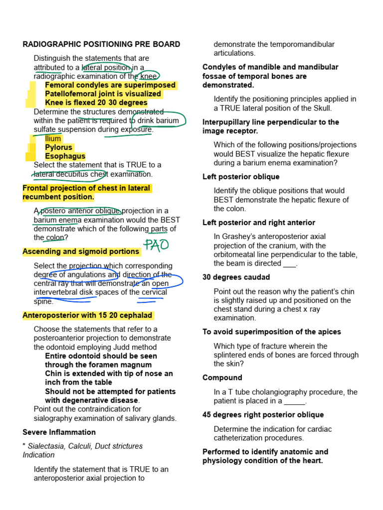 Radiographic Positioning Techniques Guide | PDF | Vertebra | Anatomical ...