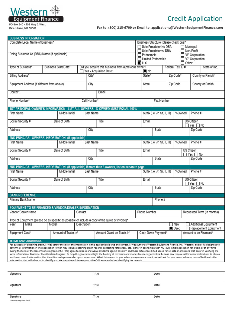 Business Credit Application Form | PDF | Trade Name | Business