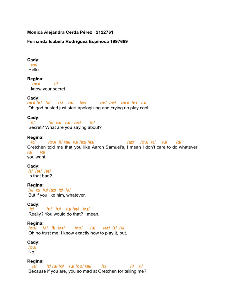 Phonetic Trancription of A Conversation | PDF