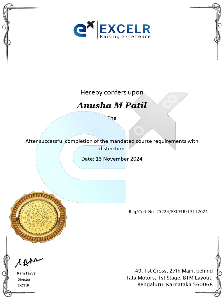 Data Analyst Certification Award 2024 | PDF