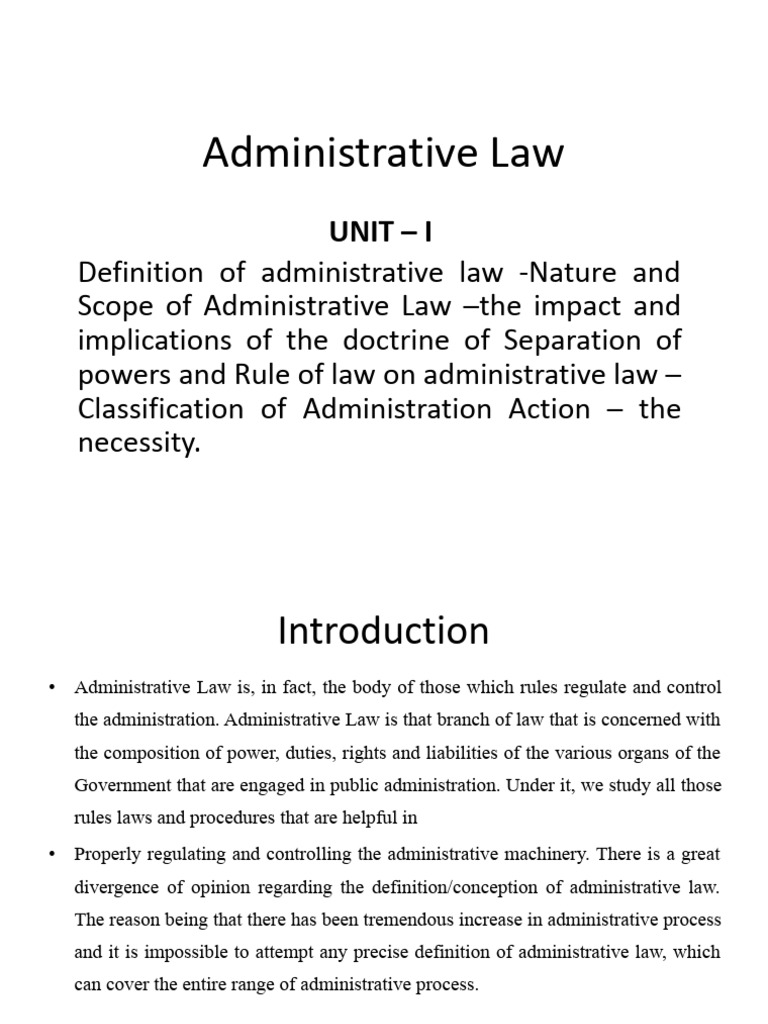 Rule of Law in Administrative Law | PDF | Rule Of Law | Administrative Law