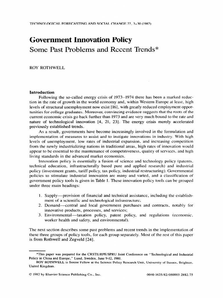 Government Innovation Policy Trends | PDF | Innovation | Policy