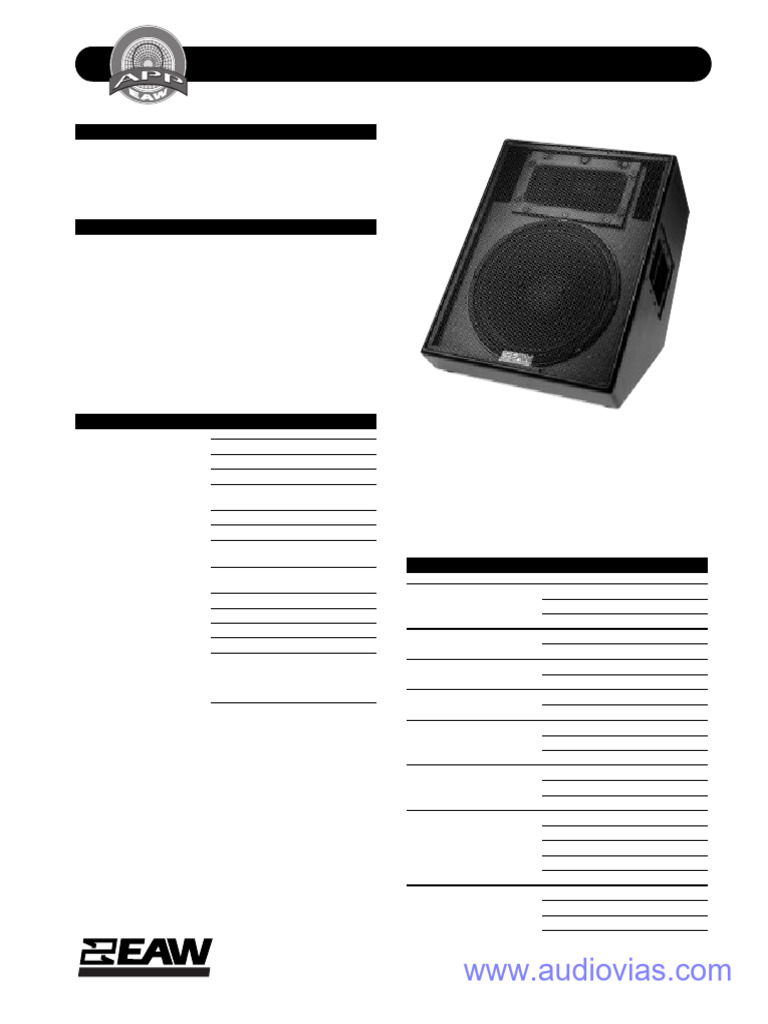 EAW SM155e Stage Monitor Overview | PDF | Loudspeaker | Sound Production