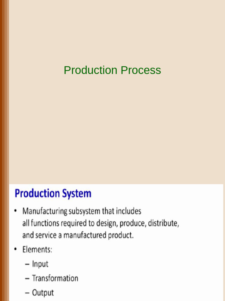 Production Process | PDF | Mass Production | Automation