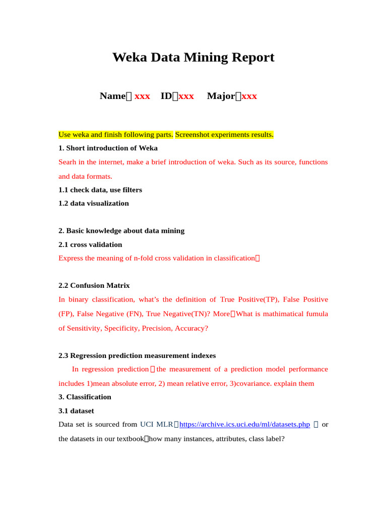 Weka Data Mining: Sensitivity Analysis | PDF