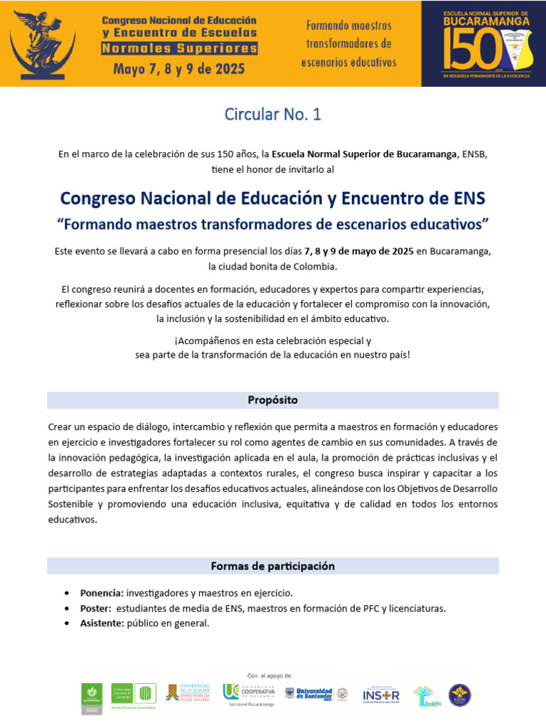 Congreso 150 Años ENSB: Innovación Educativa | PDF | Sustentabilidad ...