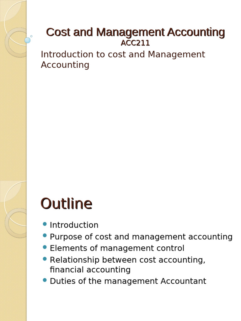 Cost and Management Accounting Overview | PDF | Management Accounting ...