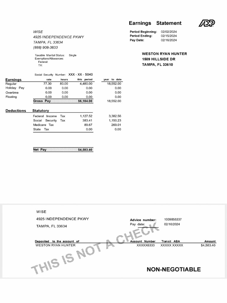 Paystub Yp2 | PDF