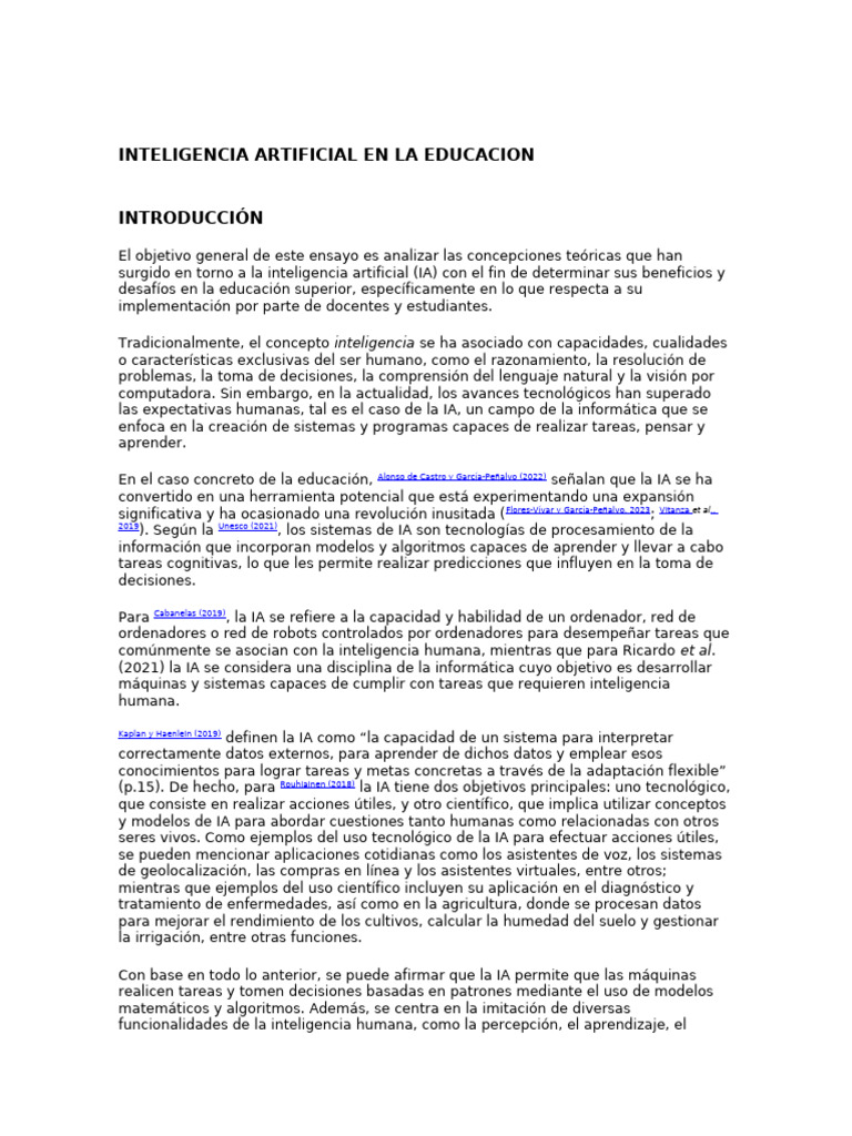 Impacto de la IA en la Educación Superior | PDF | Inteligencia ...