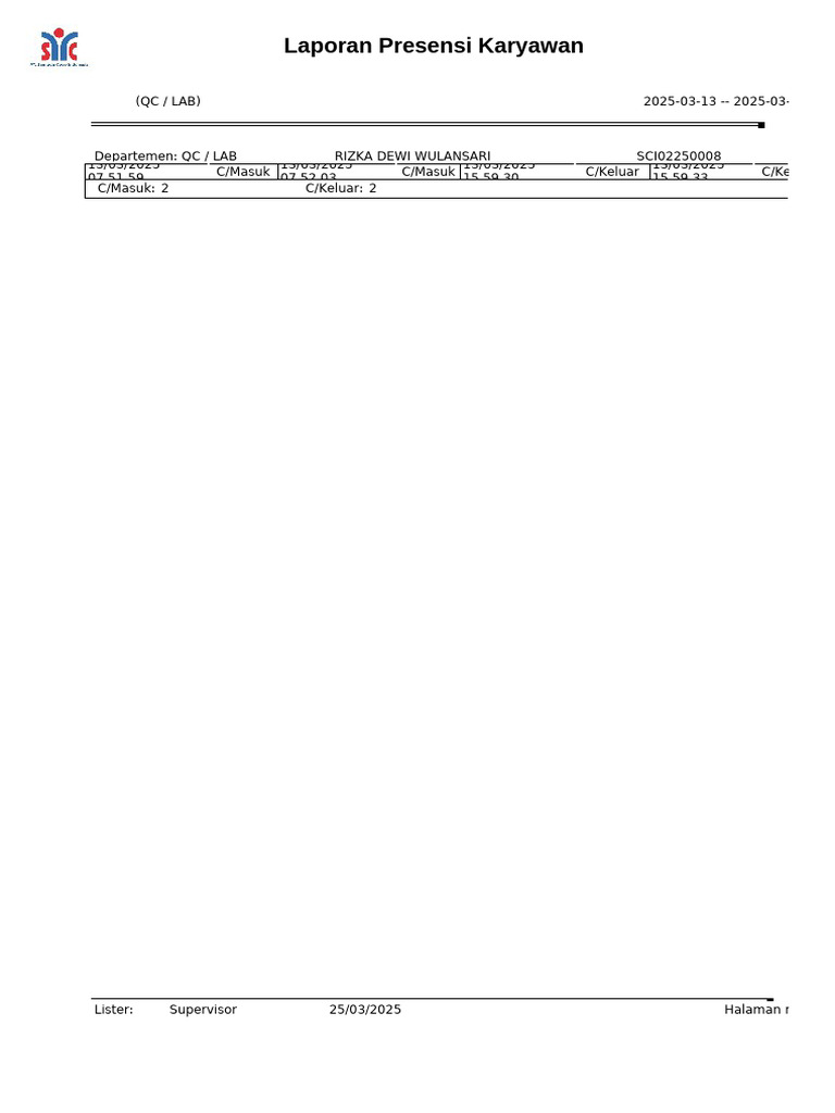 QC Lab 13 Maret 2025 | PDF