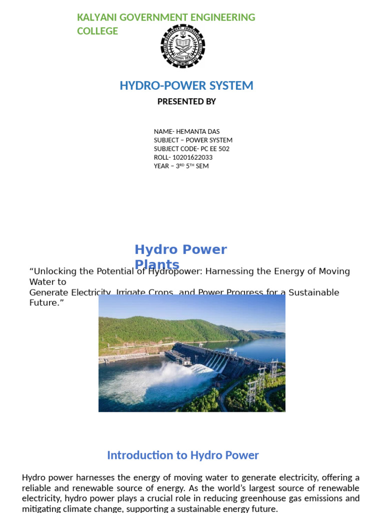 Comprehensive Guide to Hydro Power Systems | PDF | Hydroelectricity ...