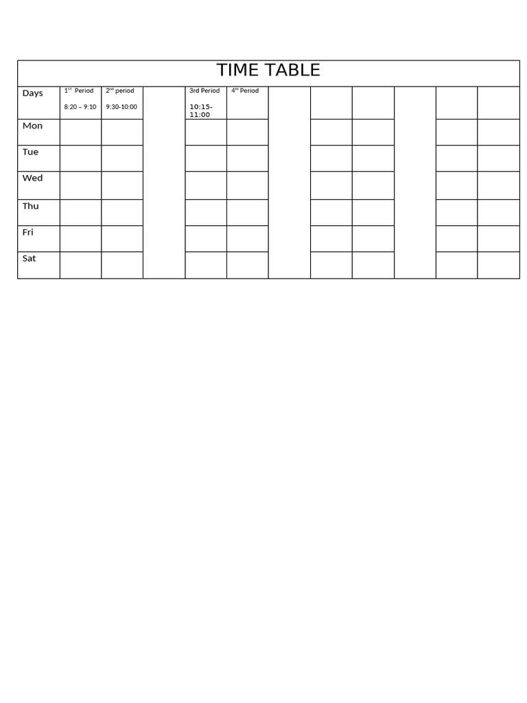 Time Table | PDF