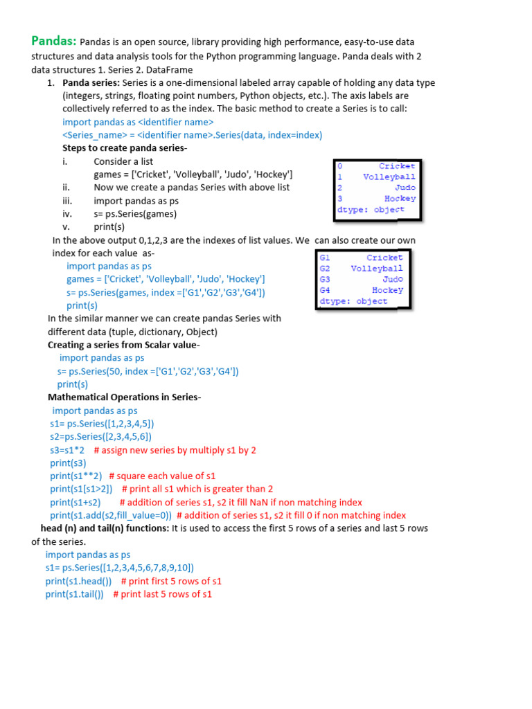 Creating and Analyzing Pandas DataFrames | PDF | Computer Science ...