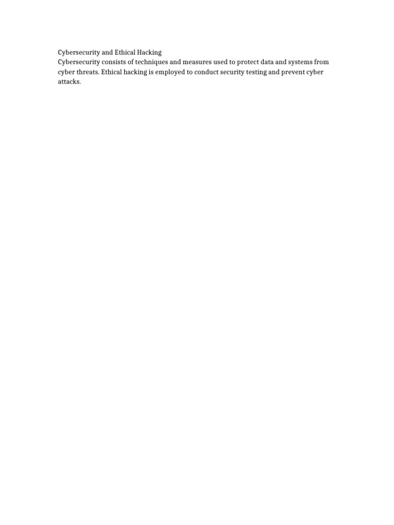 6 Cybersecurity and Ethical Hacking | PDF