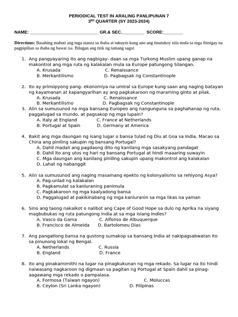 3rd Quarter | PDF