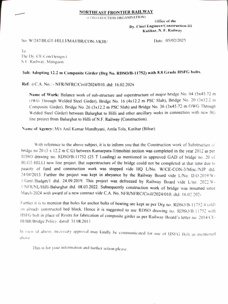 NFR Bridge Construction Update and HSFG Use | PDF | Civil Engineering ...