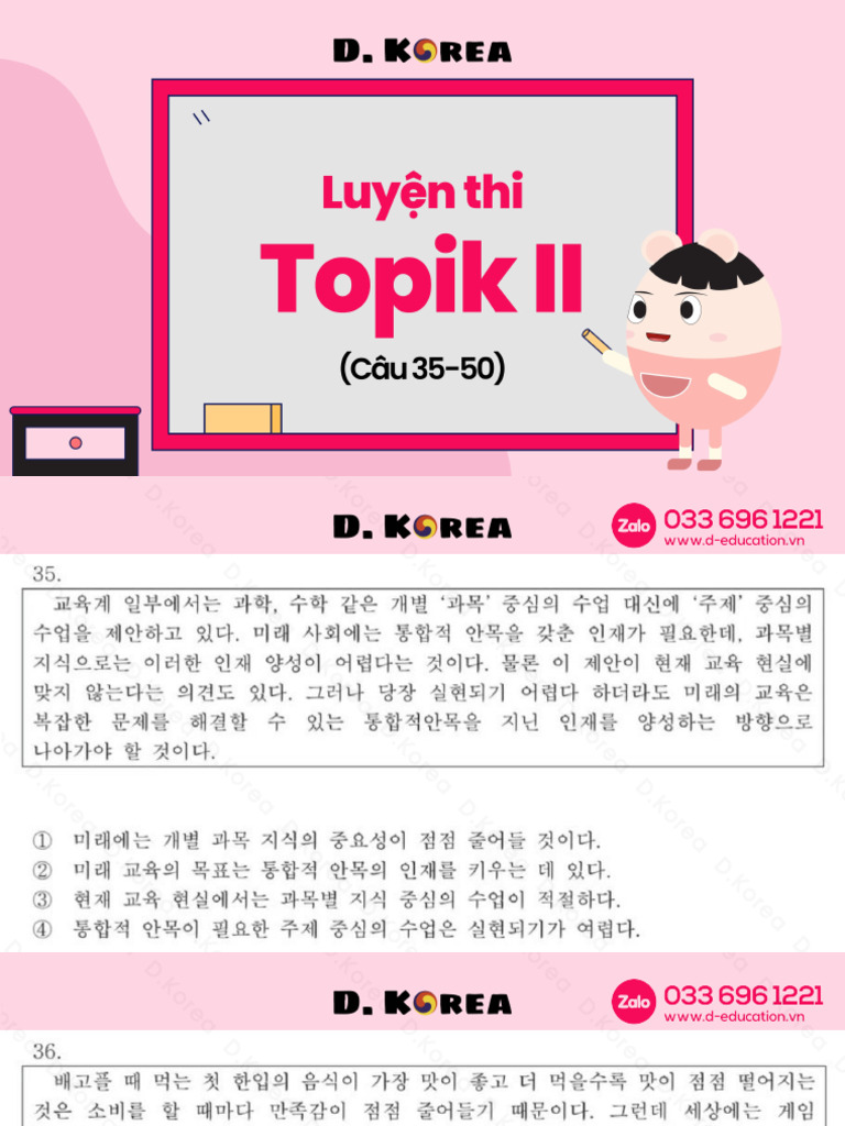Luyện thi Topik II (câu 35-50) | PDF