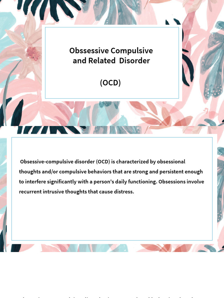 Obssessive Compulsive And Related Disorder Pdf Obsessive Compulsive