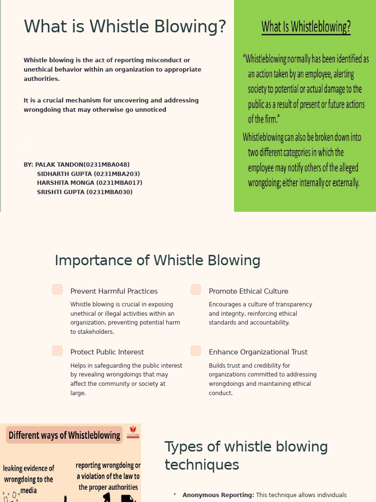 What Is Whistle Blowing | PDF | Social Ethics | Business