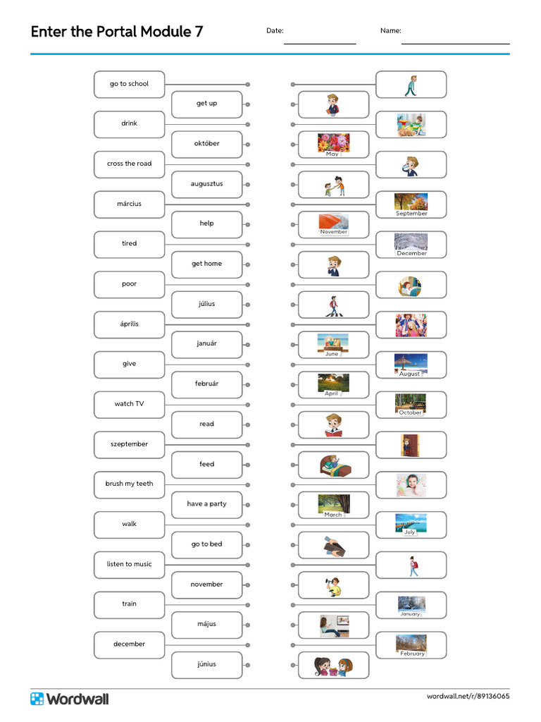 Enter The Portal Module 7 Match Up Line Drawing | PDF