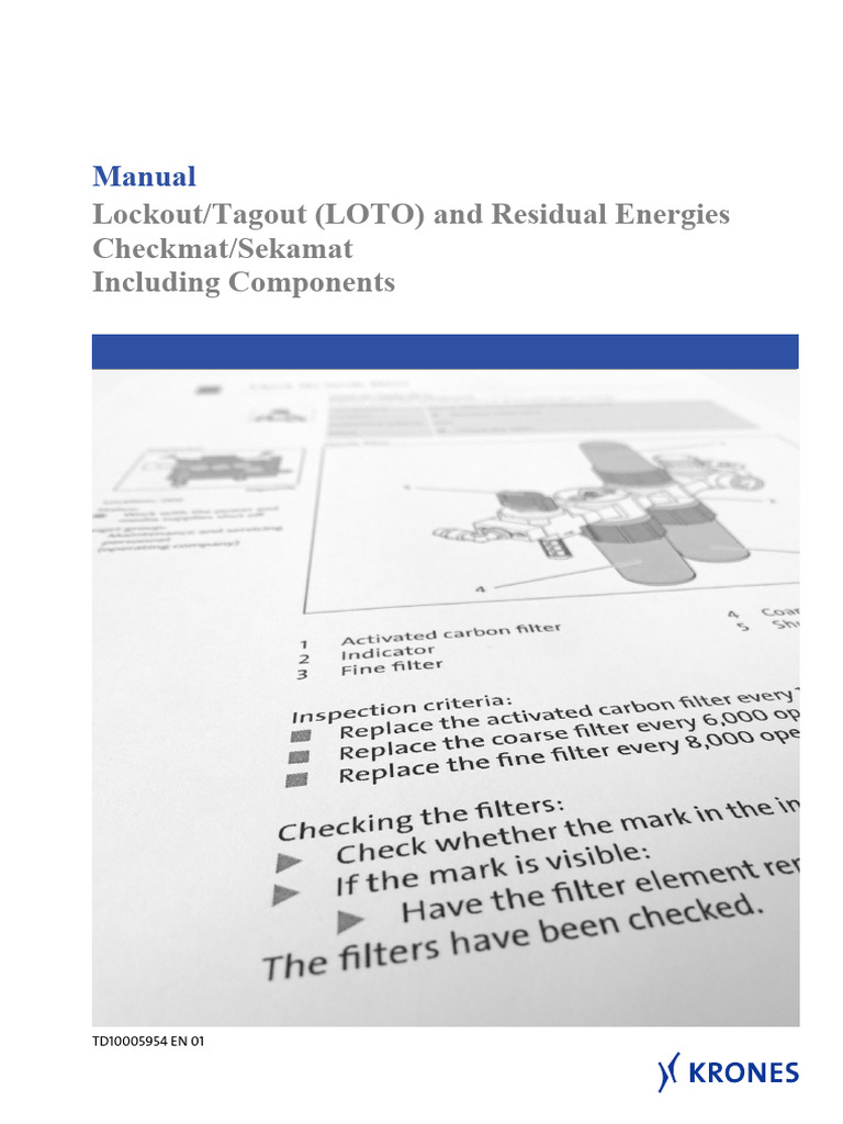 Manual Lockout - Tagout (LOTO) and Residual Energies Checkmat - Sekamat ...