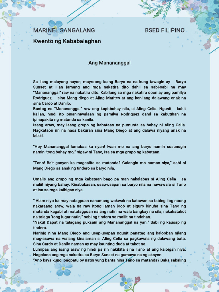 3 Maikling Kwento | PDF