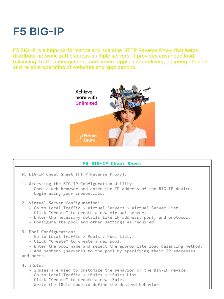 F5 BIG-IP Configuration Cheat Sheet | PDF | Proxy Server | Public Key ...