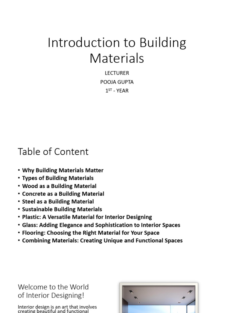 Essential Building Materials for Interiors | PDF | Green Building ...
