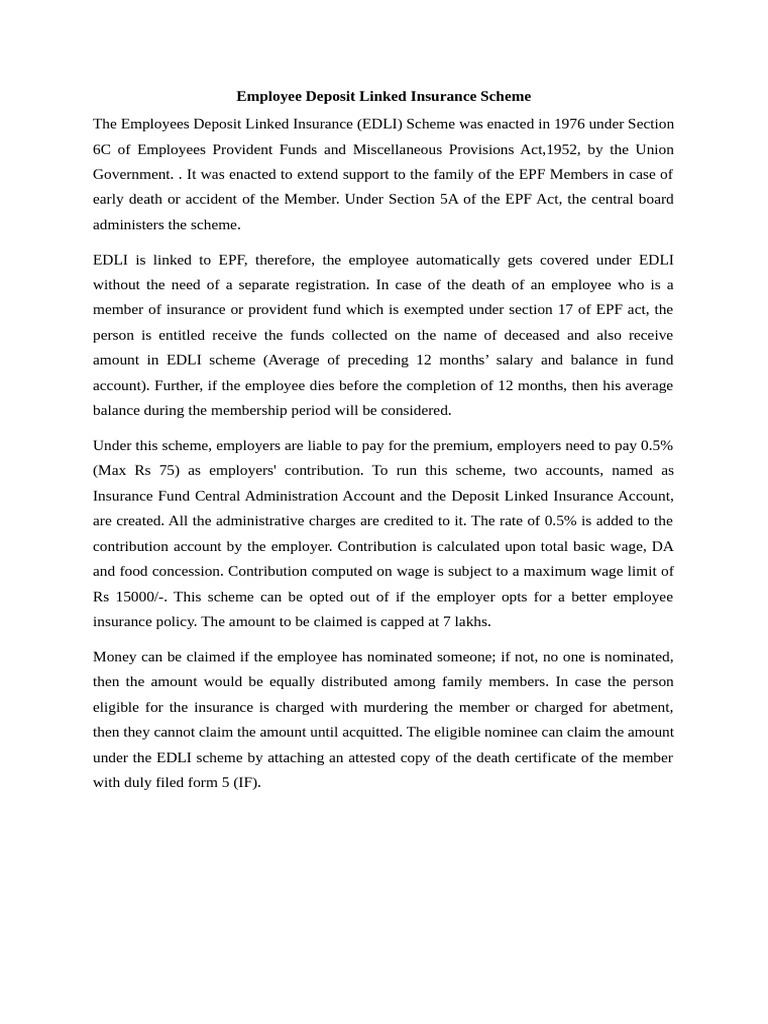 EDLI Scheme: Eligibility and Claims Guide | PDF