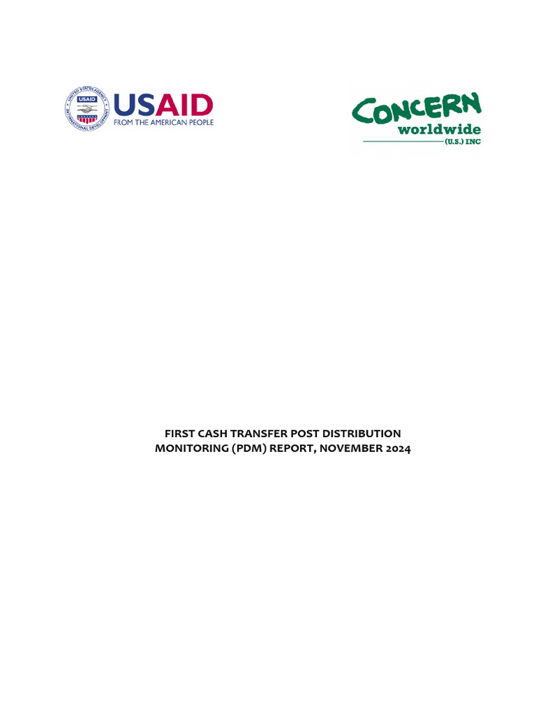 First PDM Report: Cash Transfer Findings | PDF | Sample Size ...