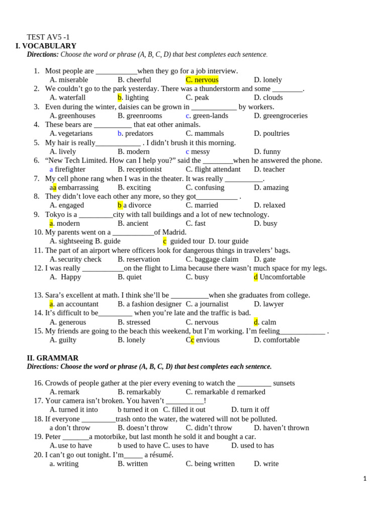 TEST AV5.1 | PDF